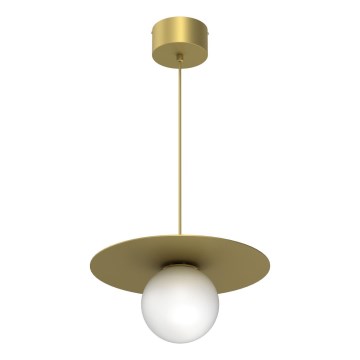 Κρεμαστό φωτιστικό FLAT με καλώδιο 1xE27/15W/230V, χρυσό