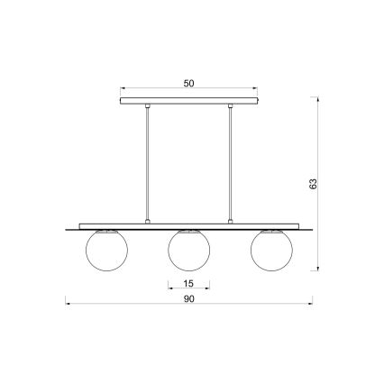 Κρεμαστό φωτιστικό FLAT με καλώδιο, 3xE27/15W/230V, καφέ
