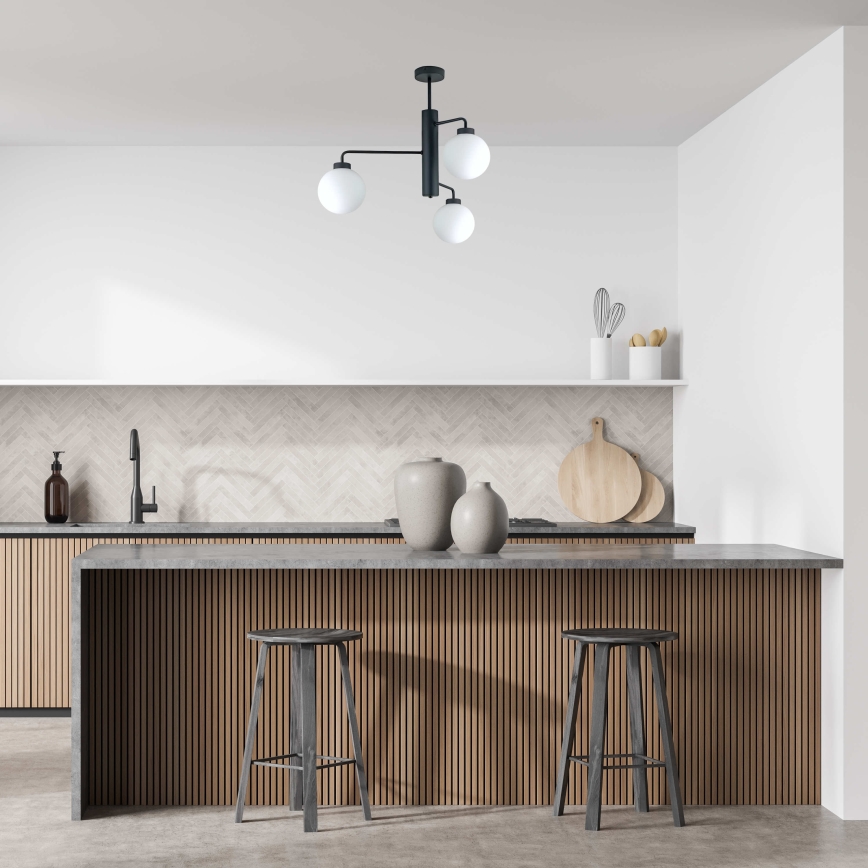 Κρεμαστό φωτιστικό FLEX 3xE27/60W/230V μαύρο/λευκό