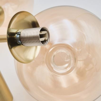 Κρεμαστό φωτιστικό GEORGIA 5xG9/5W/230V χρυσό/φιμέ μπεζ