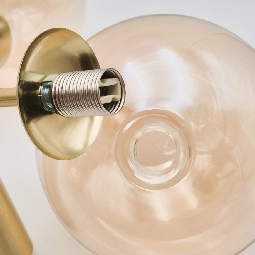 Κρεμαστό φωτιστικό GEORGIA 5xG9/5W/230V χρυσό/φιμέ μπεζ