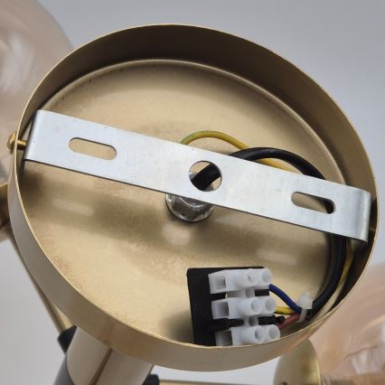 Κρεμαστό φωτιστικό GEORGIA 5xG9/5W/230V χρυσό/φιμέ μπεζ