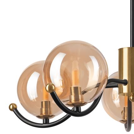 Κρεμαστό φωτιστικό GEORGIA 5xG9/5W/230V χρυσό/φιμέ μπεζ