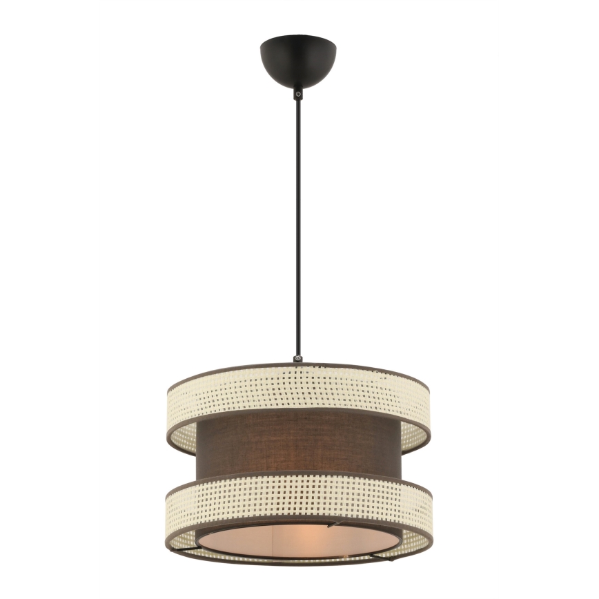 Κρεμαστό φωτιστικό HALO με καλώδιο 1xE27/60W/230V, καφέ/κρεμ