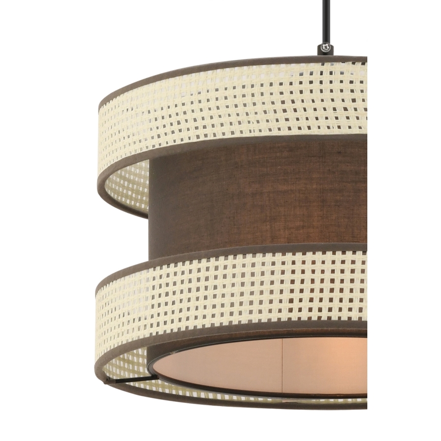 Κρεμαστό φωτιστικό HALO με καλώδιο 1xE27/60W/230V, καφέ/κρεμ