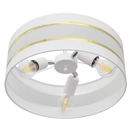 Κρεμαστό φωτιστικό HELEN 3xE27/15W/230V λευκό/χρυσαφί