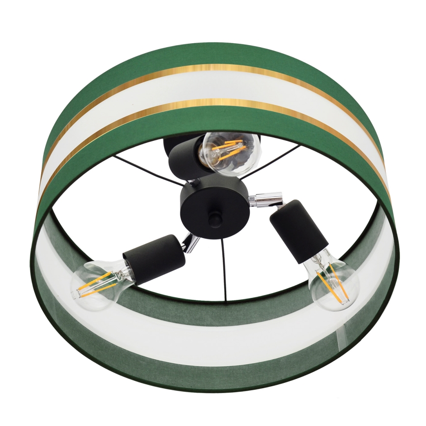 Κρεμαστό φωτιστικό HELEN 3xE27/15W/230V πράσινο/χρυσαφί