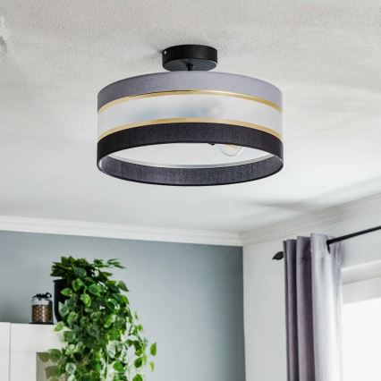 Κρεμαστό φωτιστικό HELEN 3xE27/15W/230V μαύρο/γκρι/χρυσαφί