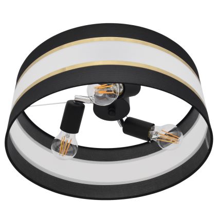 Κρεμαστό φωτιστικό HELEN 3xE27/15W/230V μαύρο/χρυσαφί