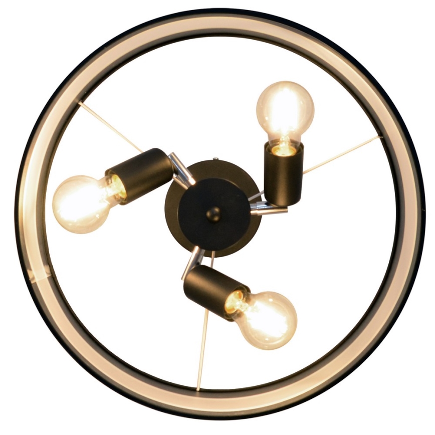 Κρεμαστό φωτιστικό HELEN 3xE27/15W/230V μαύρο/χρυσαφί