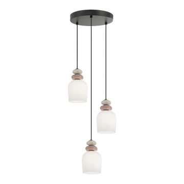 Κρεμαστό φωτιστικό HILDA 3xE14/40W/230V μαύρο/καφέ