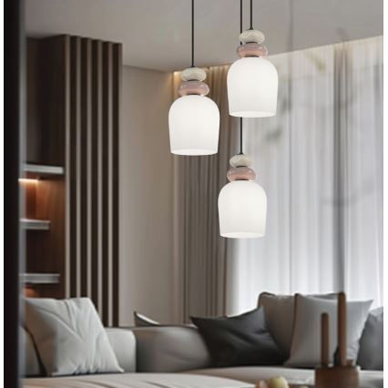 Κρεμαστό φωτιστικό HILDA 3xE14/40W/230V μαύρο/καφέ
