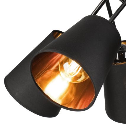 Κρεμαστό φωτιστικό IRMA 5xE27/60W/230V μαύρο