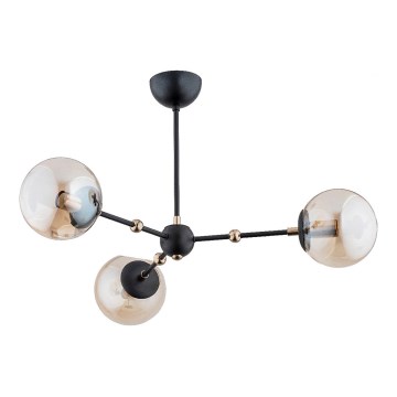 Κρεμαστό φωτιστικό ITORIS 3xE14/10W/230V μαύρο/χρυσό