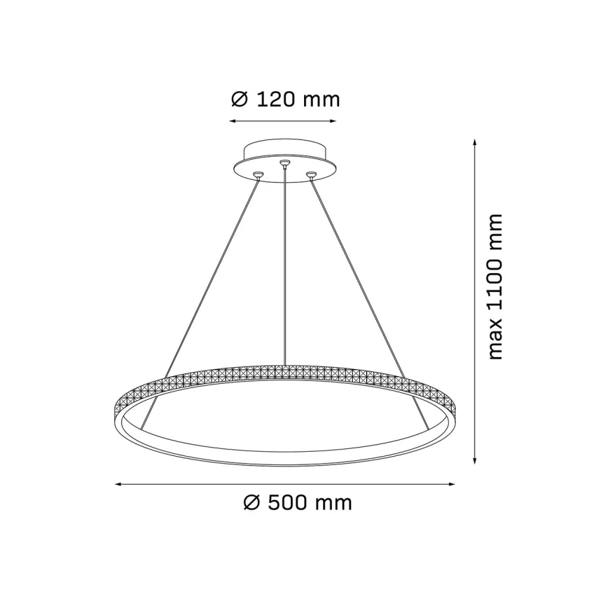 Κρεμαστό φωτιστικό LED DIANA με καλώδιο, 25W/230V, 4000K, Ø 50 cm, χρυσό