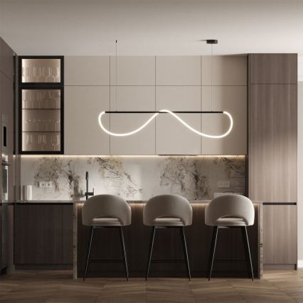 Κρεμαστό φωτιστικό LED MELECA LED/36W/230V 3000/4000/6000K 160 cm μαύρο