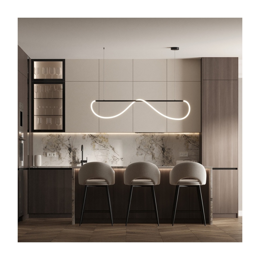 Κρεμαστό φωτιστικό LED MELECA LED/36W/230V 3000/4000/6000K 160 cm μαύρο