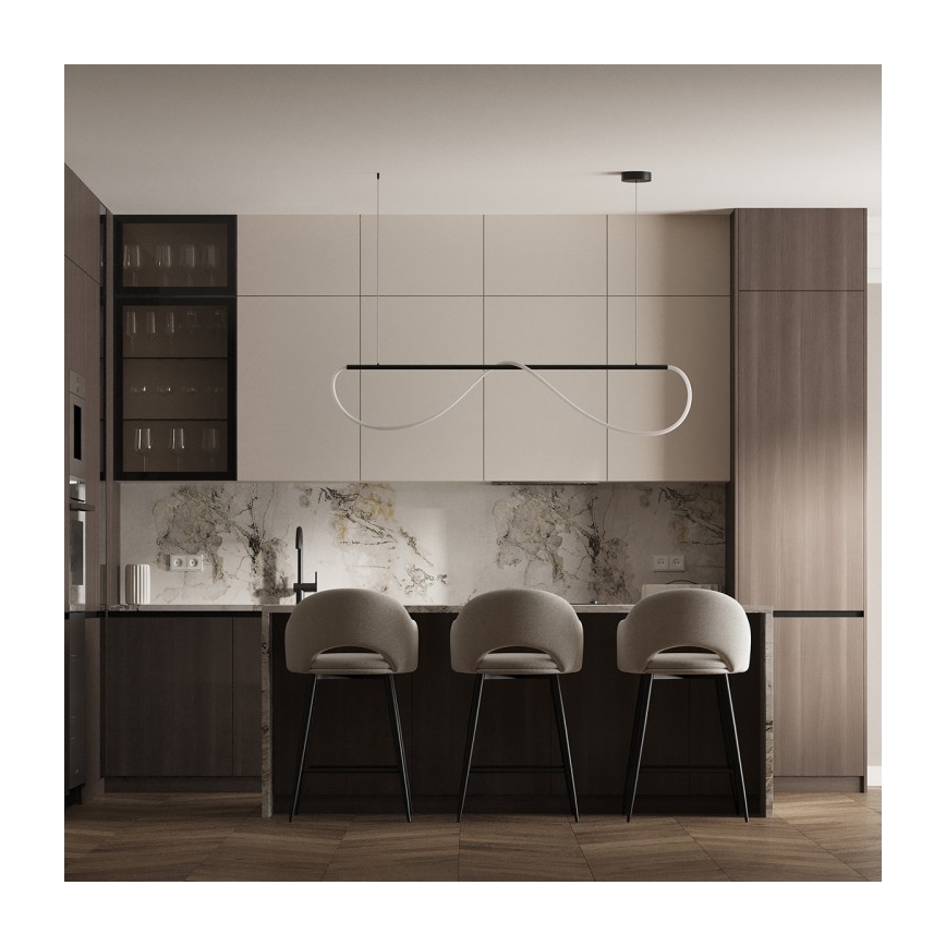 Κρεμαστό φωτιστικό LED MELECA LED/36W/230V 3000/4000/6000K 160 cm μαύρο