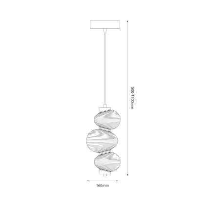 Κρεμαστό φωτιστικό LED σε καλώδιο BOLLA LED/12W/230V διάμ. 16 cm, χρυσό/καπνιστό μπεζ