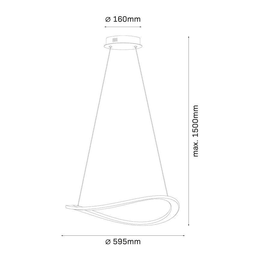 Κρεμαστό φωτιστικό LED σε καλώδιο CASHMERE LED/40W/230V διάμ. 59,5 cm λευκό