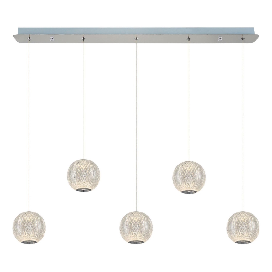 Κρεμαστό φωτιστικό LED σε καλώδιο CREMONA 5xLED/5W/230V 3000K ματ χρώμιο