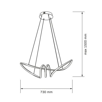 Κρεμαστό φωτιστικό LED σε καλώδιο FLAVIA LED/44W/230V μαύρο