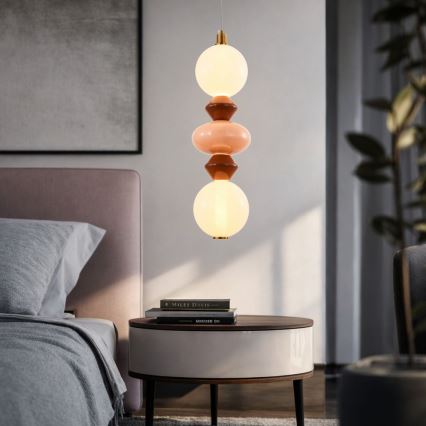 Κρεμαστό φωτιστικό LED σε καλώδιο FLORES LED/15W/230V χρυσό/πορτοκαλί/καφέ