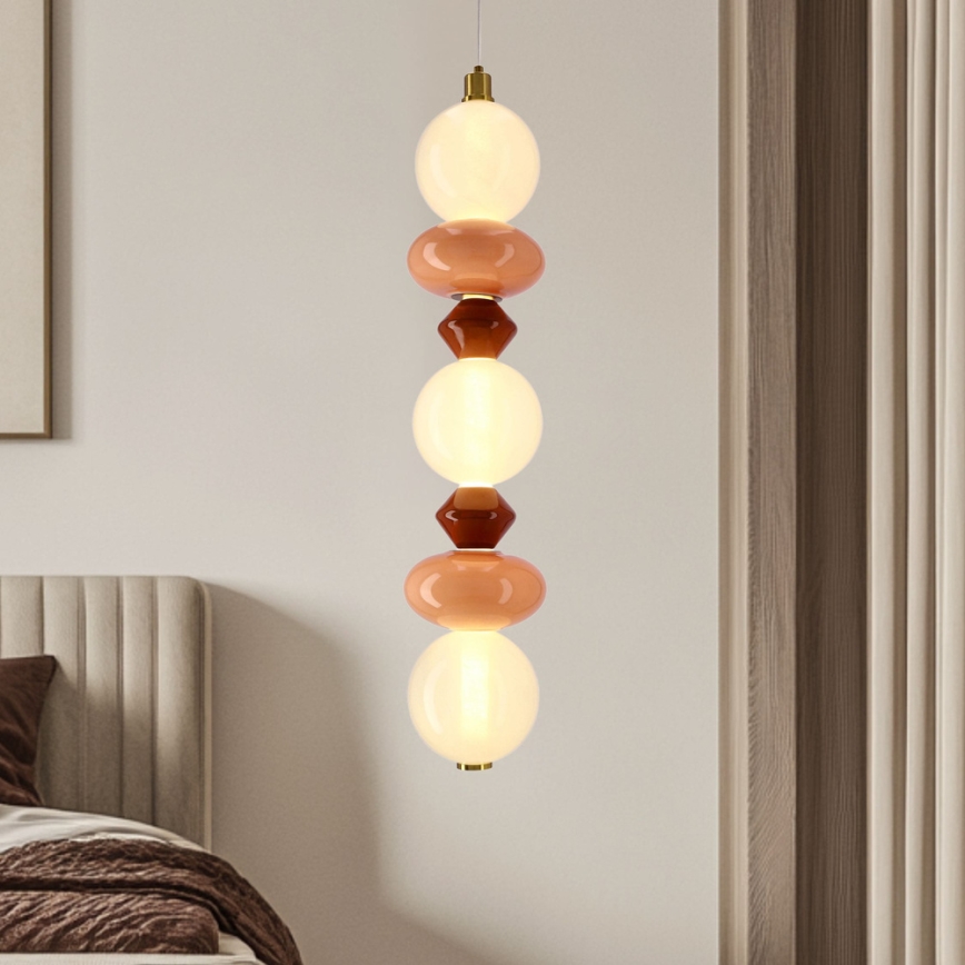 Κρεμαστό φωτιστικό LED σε καλώδιο FLORES LED/20W/230V χρυσό/πορτοκαλί/καφέ