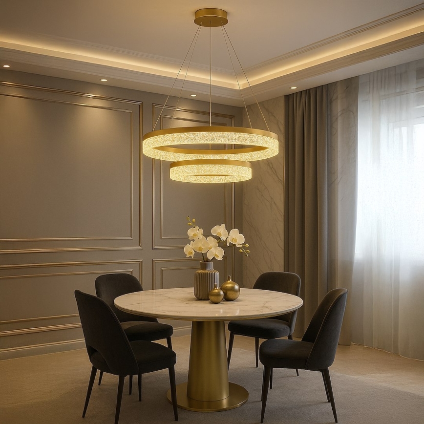 Κρεμαστό φωτιστικό LED σε καλώδιο GALA LED/54W/230V Ø 60 cm χρυσό