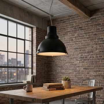 Κρεμαστό φωτιστικό LED σε καλώδιο INDUSTRY 1xE27/60W/230V μαύρο