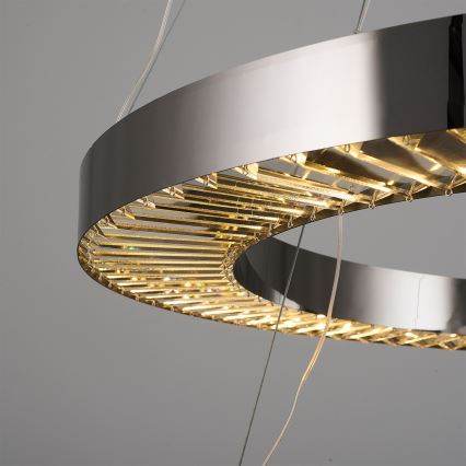 Κρεμαστό φωτιστικό LED σε καλώδιο JESI LED/140W/230V 3000K, διάμετρος 100 εκ., ασημί