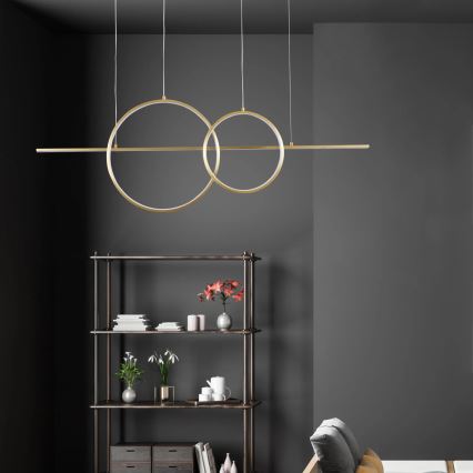 Κρεμαστό φωτιστικό LED σε καλώδιο LAURA LED/42W/230V χρυσό