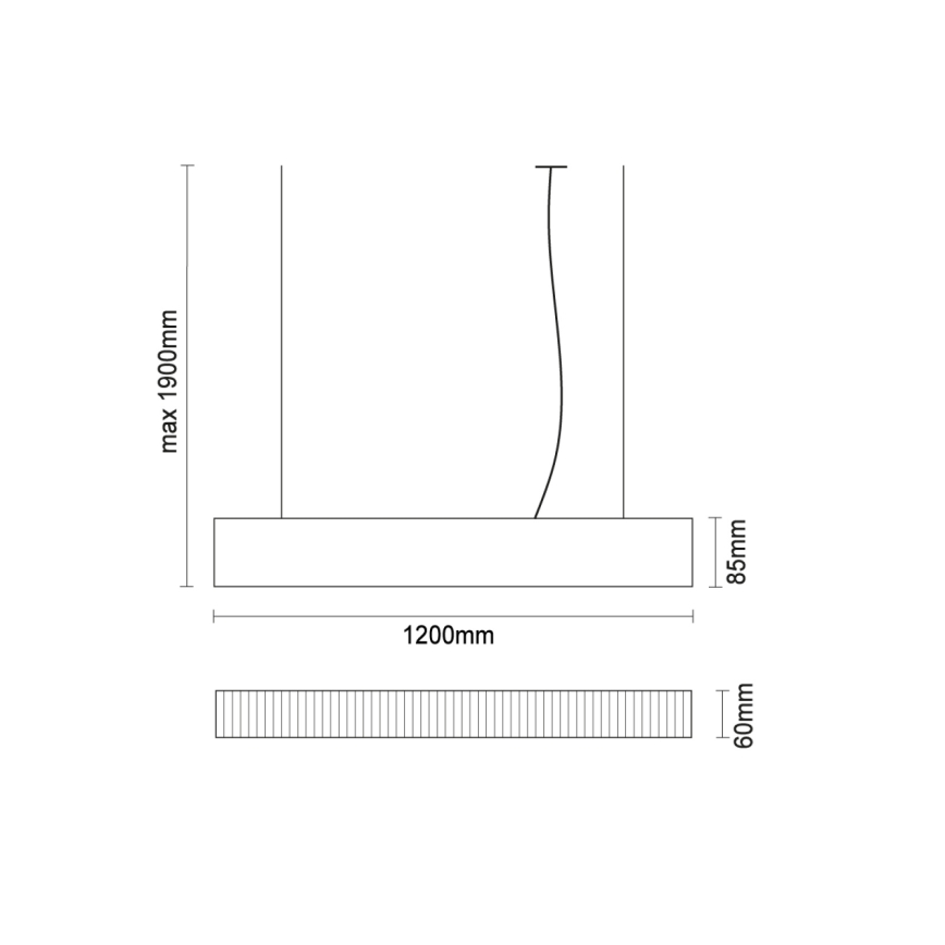 Κρεμαστό φωτιστικό LED σε καλώδιο LED/55W/230V 3000/4000/6500K 120 cm λευκό
