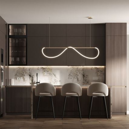 Κρεμαστό φωτιστικό LED σε καλώδιο MELECA LED/36W/230V 3000/4000/6000K 160 cm χρυσό