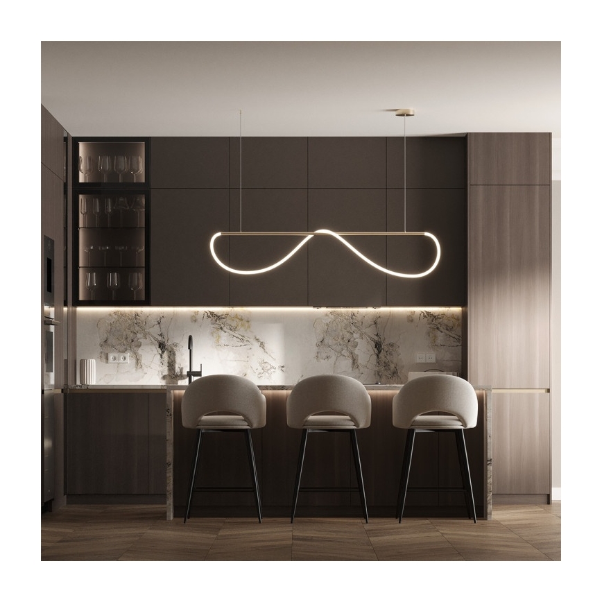 Κρεμαστό φωτιστικό LED σε καλώδιο MELECA LED/36W/230V 3000/4000/6000K 160 cm χρυσό