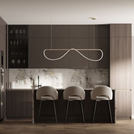 Κρεμαστό φωτιστικό LED σε καλώδιο MELECA LED/36W/230V 3000/4000/6000K 160 cm χρυσό