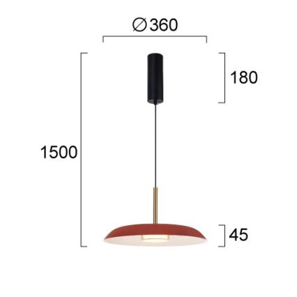 Κρεμαστό φωτιστικό LED σε καλώδιο NUDO LED/11W/230V 3000/4000/6000K κόκκινο