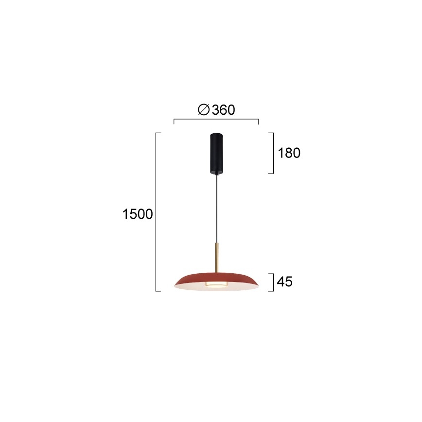 Κρεμαστό φωτιστικό LED σε καλώδιο NUDO LED/11W/230V 3000/4000/6000K κόκκινο