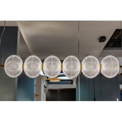 Κρεμαστό φωτιστικό LED σε καλώδιο PELLUCID LED/23W/230V χρυσό/διάφανο
