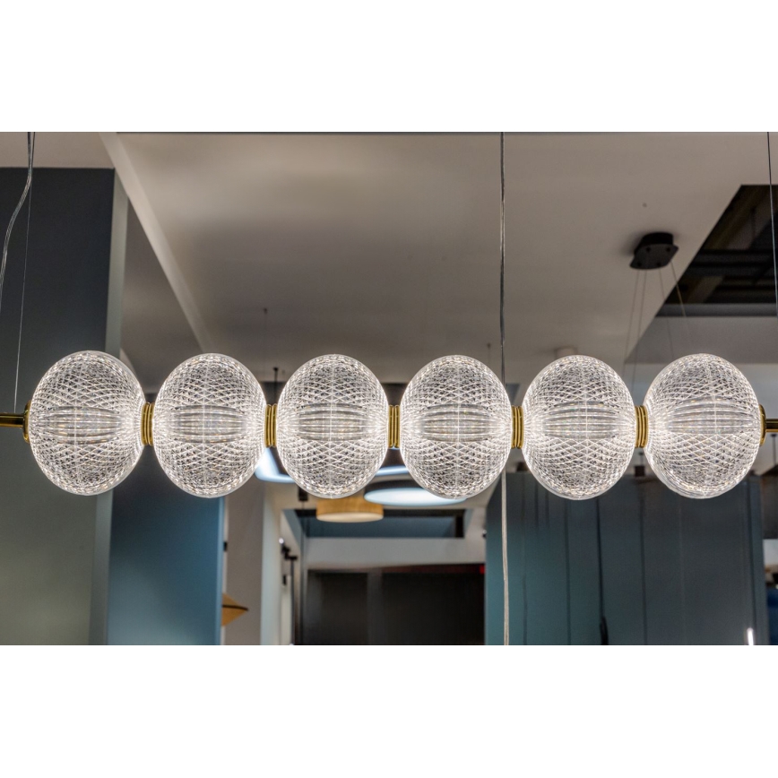 Κρεμαστό φωτιστικό LED σε καλώδιο PELLUCID LED/23W/230V χρυσό/διάφανο