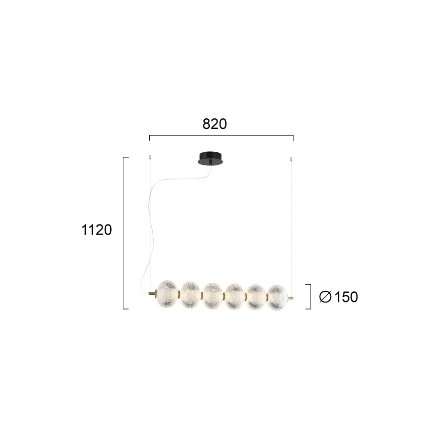 Κρεμαστό φωτιστικό LED σε καλώδιο PELLUCID LED/23W/230V χρυσό/διάφανο