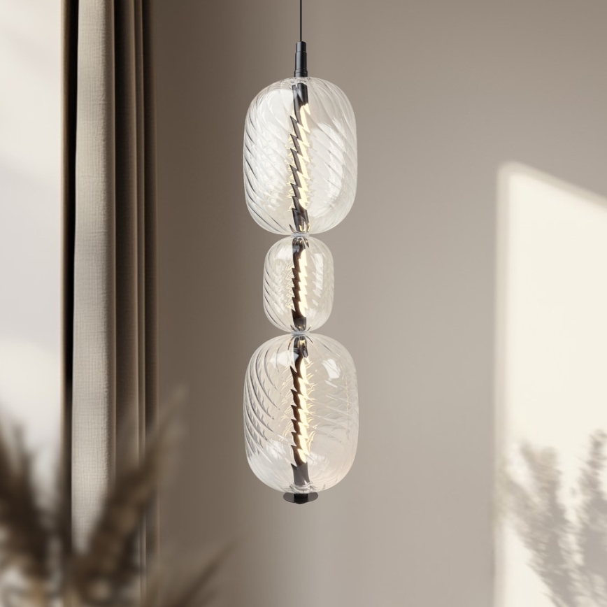 Κρεμαστό φωτιστικό LED σε καλώδιο PLAYA LED/12W/230V μαύρο