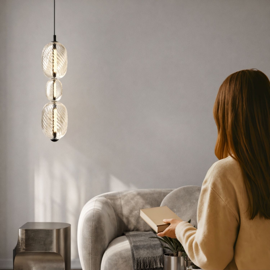Κρεμαστό φωτιστικό LED σε καλώδιο PLAYA LED/12W/230V μαύρο