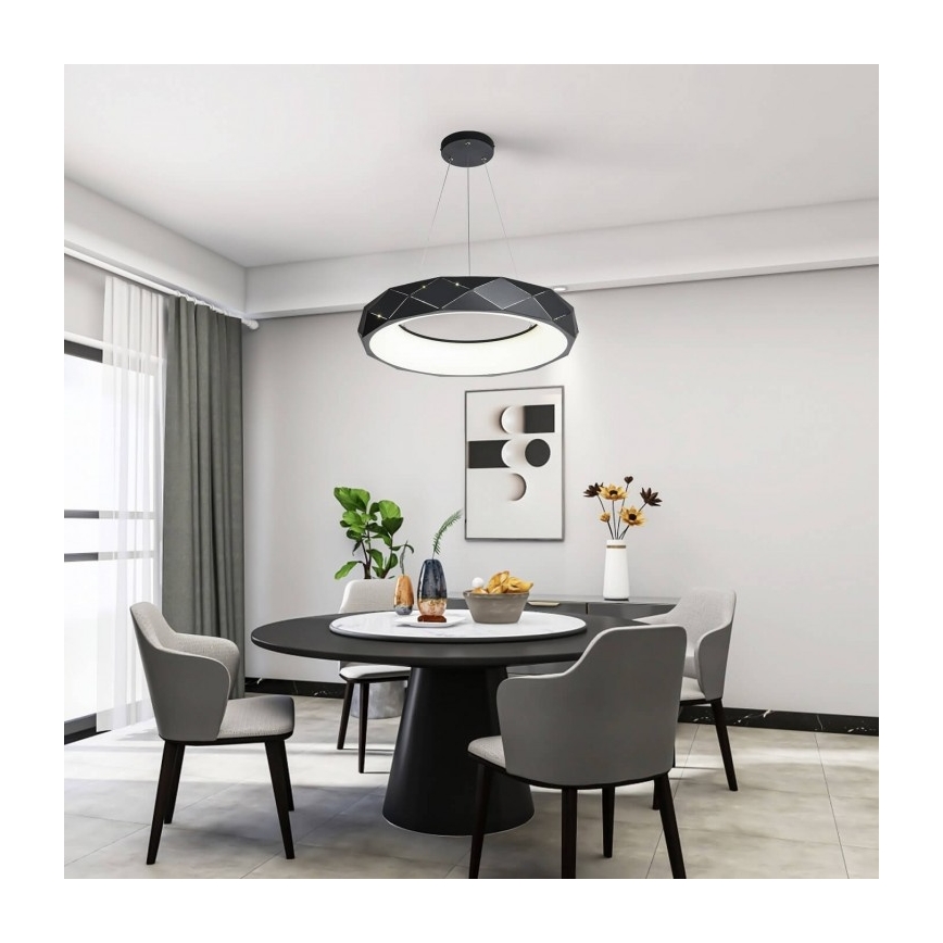 Κρεμαστό φωτιστικό LED σε καλώδιο REUS LED/36W/230V 4000K Ø 61 cm μαύρο