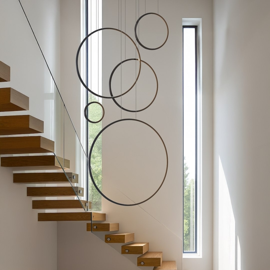 Κρεμαστό φωτιστικό LED σε καλώδιο SATURNO LED/100W/230V μαύρο