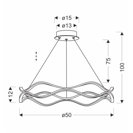 Κρεμαστό φωτιστικό LED σε καλώδιο VAVE LED/28W/230V ροζ χρυσό