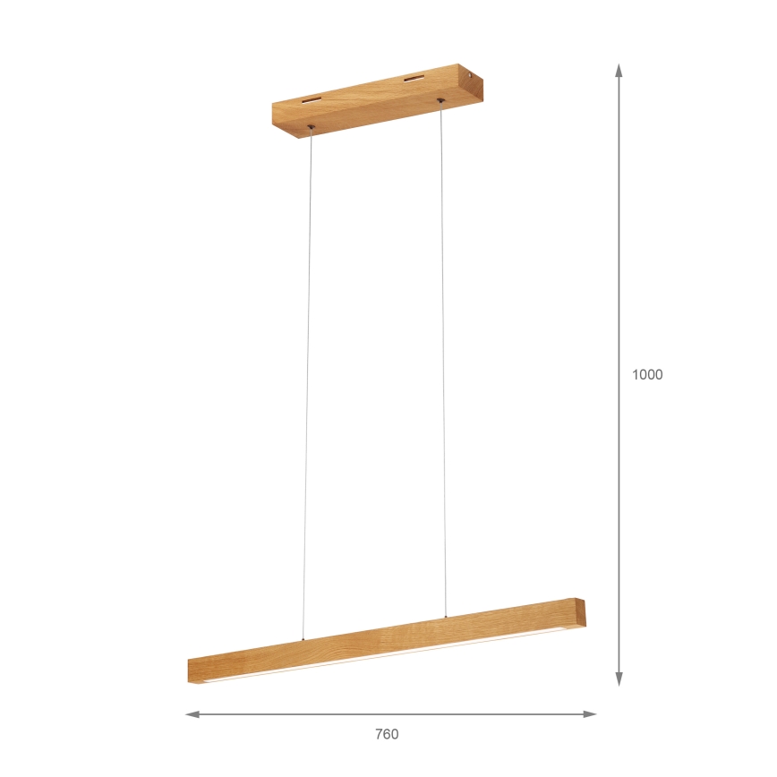 Κρεμαστό φωτιστικό LED σε καλώδιο VERDE LED/18W/230V 3000K 76 cm δρυς