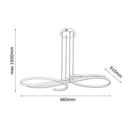 Κρεμαστό φωτιστικό LED σε καλώδιο VIOLIN LED/40W/230V, μαύρο