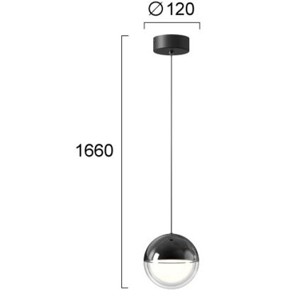 Κρεμαστό φωτιστικό LED σε καλώδιο ZIREA LED/7W/230V μαύρο