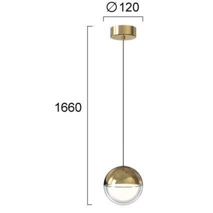 Κρεμαστό φωτιστικό LED σε καλώδιο ZIREA LED/7W/230V χρυσό